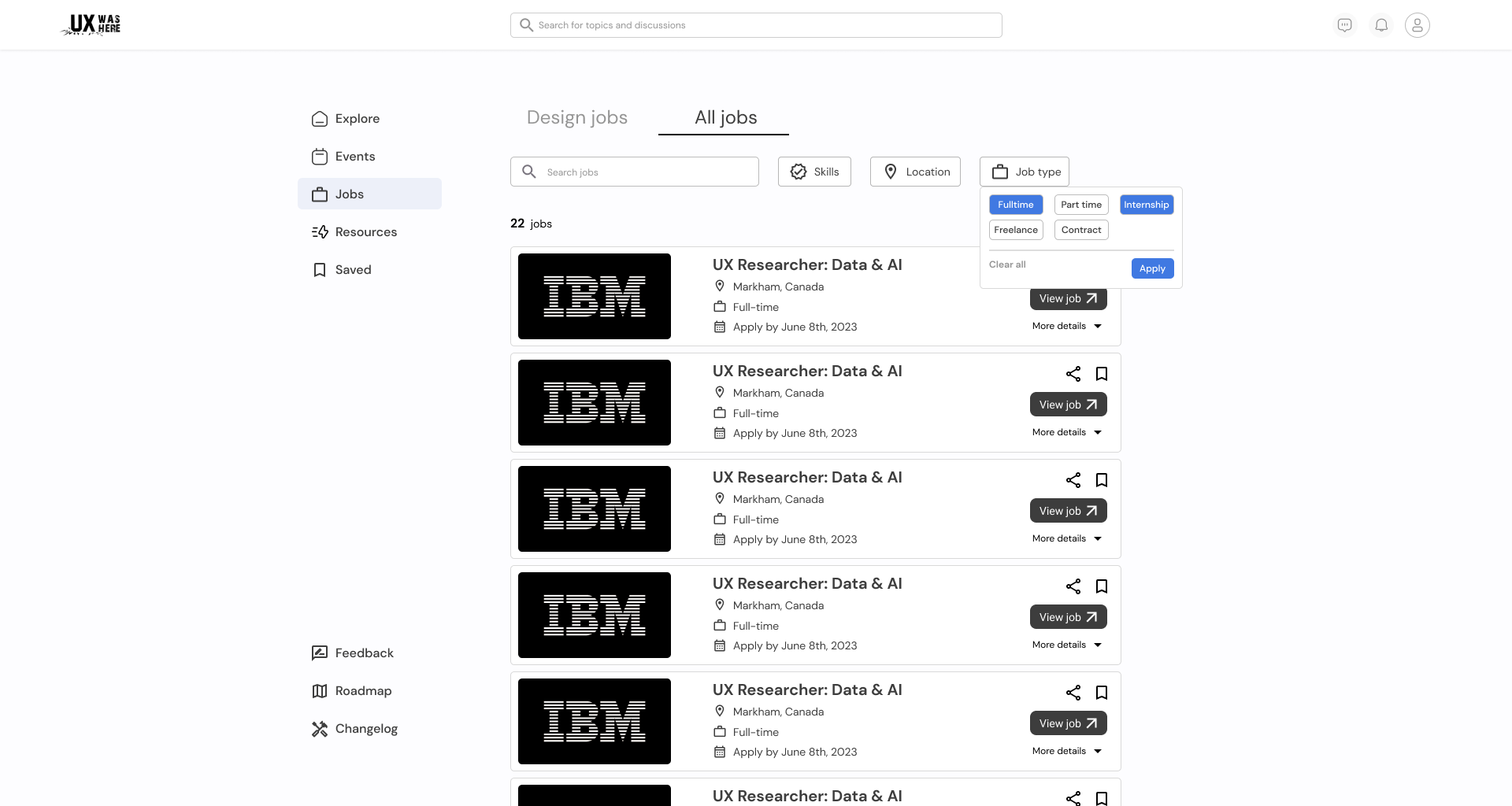 Jobs Page